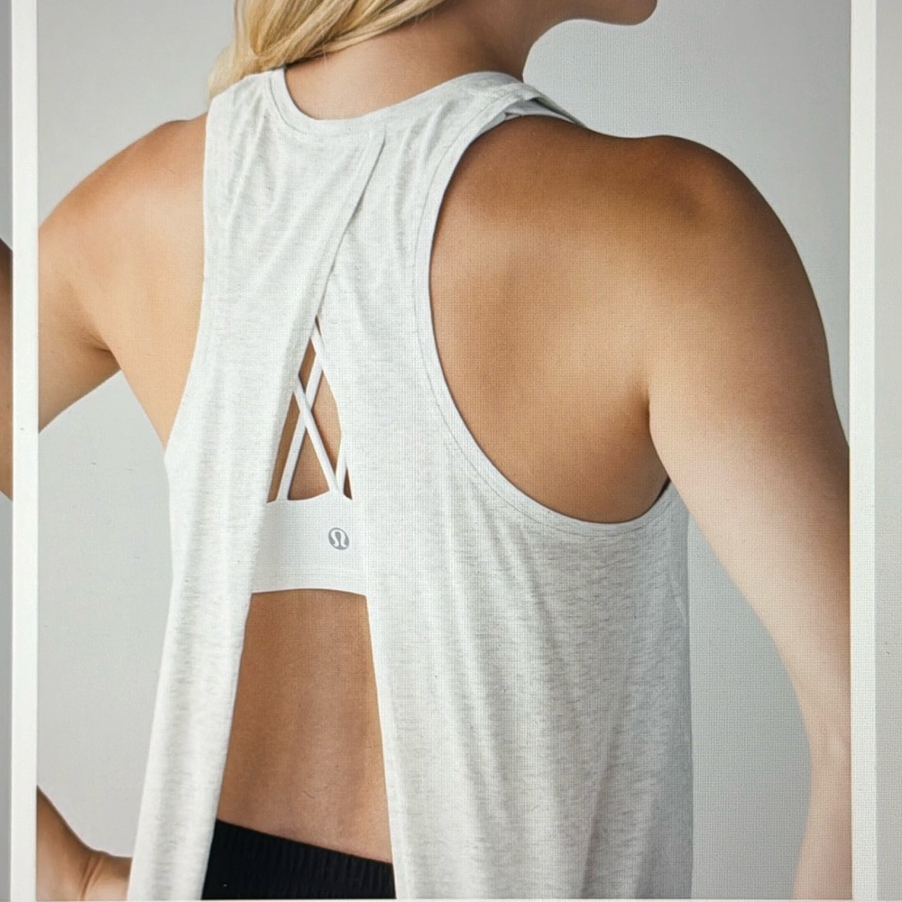 Lululemon All Tied Up Tank | Heather White Sz:2-4 PTP: 16” EUC
